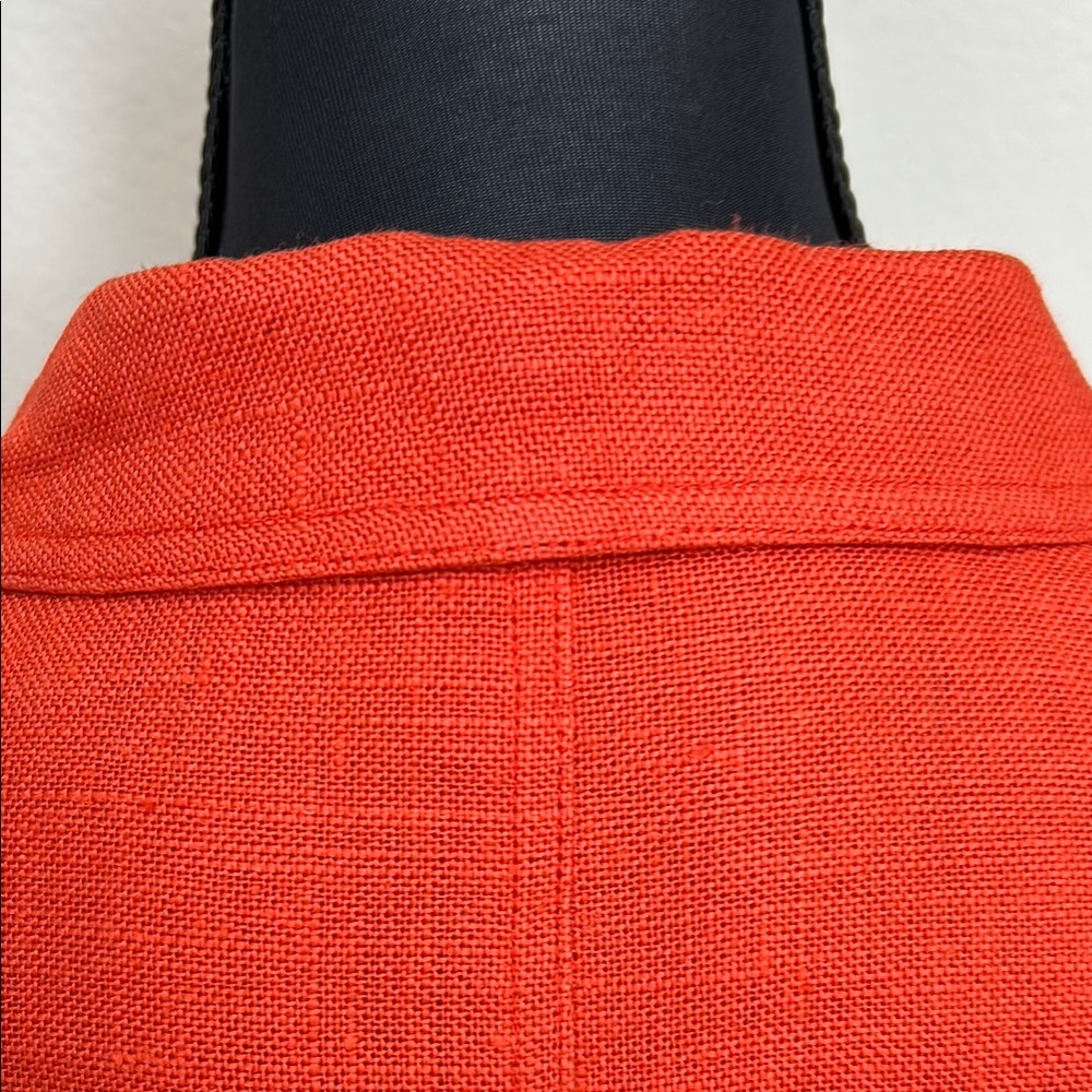 CHAUS LINEN Women's Orange button front Blazer - Picture 10 of 13
